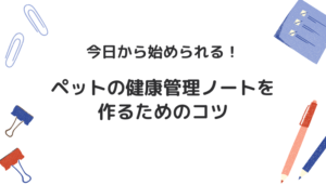 今日から始められる！ペットの健康管理ノートを作るためのコツ